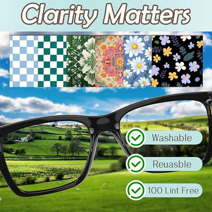 6 PCS Glasses Cleaning Cloth Eyeglass Lens Microfiber Cleaning Cloth Reusable