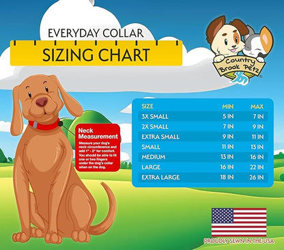 Country Brook Petz - Everyday Nylon Dog Collar and Leash - 10+ Cool Colors (1 Inch, Extra Large, Royal Blue)
