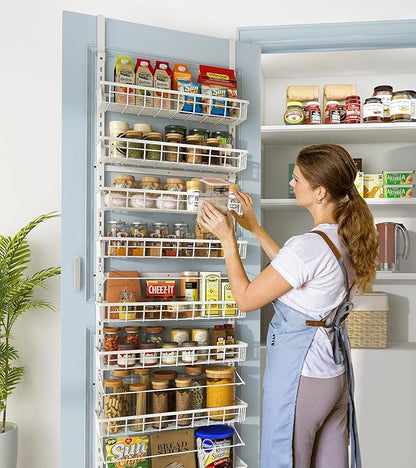 Over The Door Pantry Organizer, Wall Mount Spice Rack, Pantry Hanging Storage