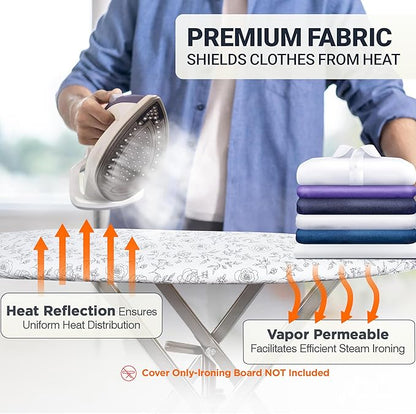 Ironing Board Cover and Pad 15"x54" Extra Thick Natural Cotton, Scorch and