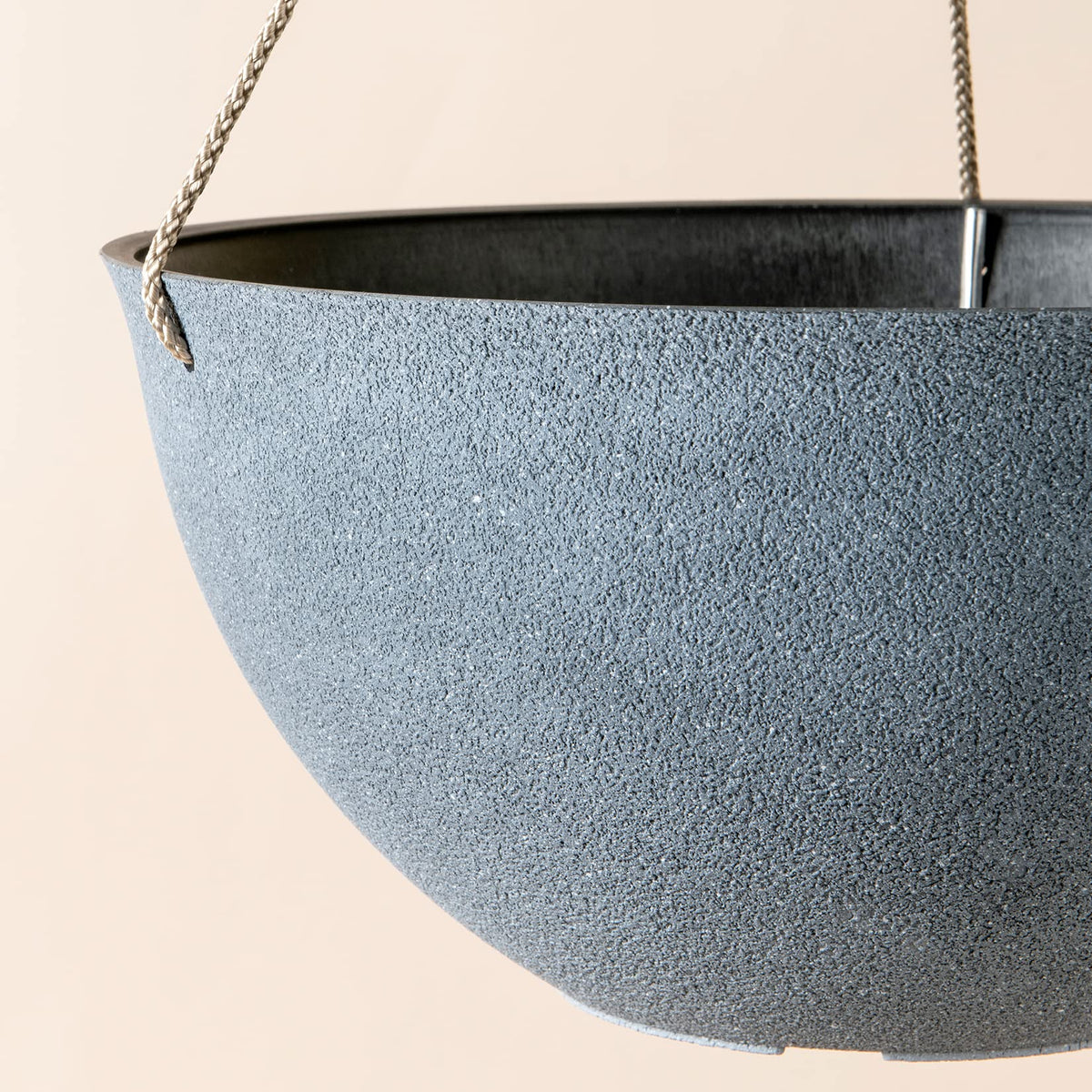 LA JOLIE MUSE Large Hanging Planters for Outdoor Plants - Hanging Flower Pots Weathered Gray (13.2 Inch, Set of 2)