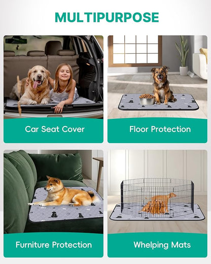 JollyMate 63"x63" Washable Pee Pad for Dogs, Ultra-Absorbent and Leak-Proof Whelping Pad, Non-Slip Reusable Puppy Pad, Waterproof Dog Pee Pad, 1 Pack