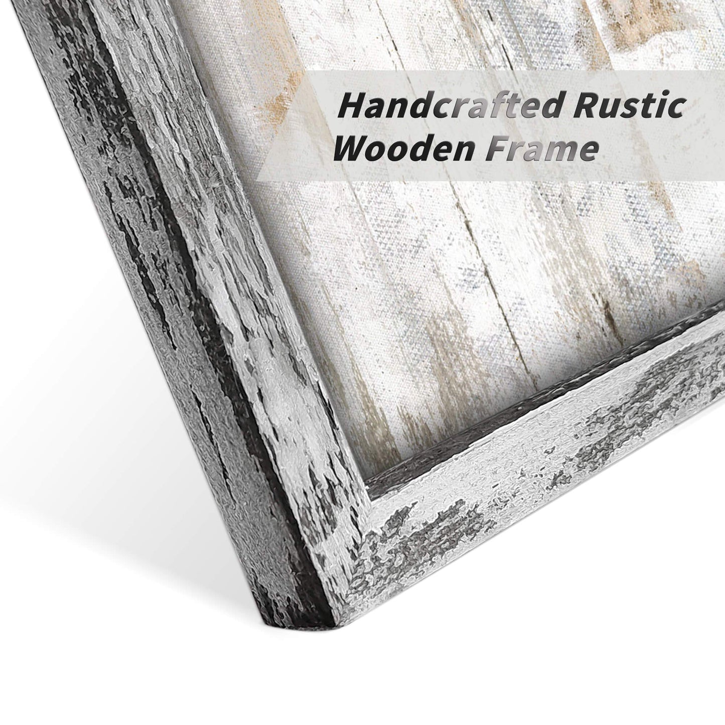 Rustic Wooden Framed Wall Art: Blossom Flower Artwork Print on Natural Wood Picture Painting for Home & Kitchen (12”W x 16”H)