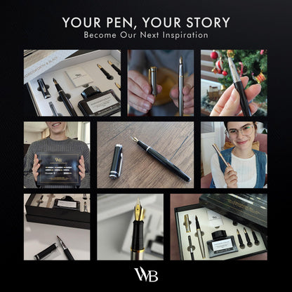 Wordsworth & Black Fountain Pen Gift Set, Includes Ink Bottle, 6 Ink Cartridges & A Refill Converter, 4 Replacement Nibs, Premium Package, Journaling, Calligraphy, Smooth Writing Pens [Silver Chrome]