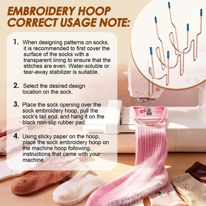 Boao Sock Hoop for Embroidery Machine – 3PCS Embroidery Hoops Kit (2 Adult + 1 Kids), Easy Hooping Aid for Socks, Embroideries Hoop Accessories for Socks, Sleeves & Embroideries Machine