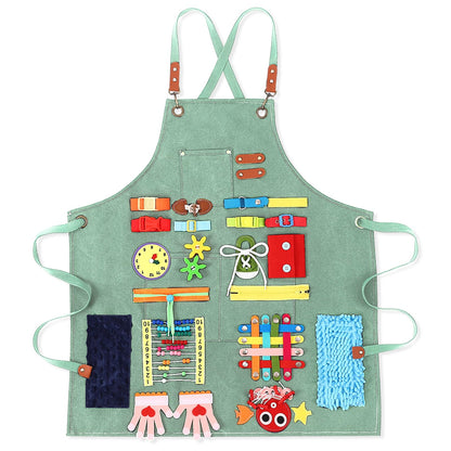Shyyween Fidget Apron for Elderly Fidget Blanket for Dementia Alzheimer's Therapy Activity Apron Anxiety Relief supplies(Green)