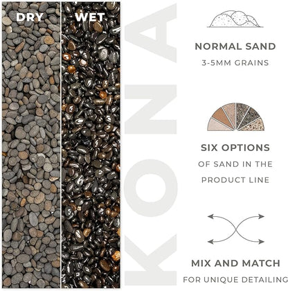 UNS Controsand - Kona, 8L - Natural Freshwater 3-5 mm Dark Gray Gravel - Decorative Small Rocks for Aquascaping Planted Tank - Aquarium Terrarium Substrate for Betta, Shrimp, Fish, Reptile Decor