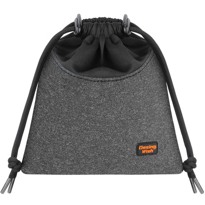 Desing Wish Lightweight Headphone Storage Bag, Portable Headset Carrying Pouch Headphone Case Bag Soft Travel Pouch for Over-Ear Headphones/Gaming Headsets/Neckband Earbuds (Small Grey)