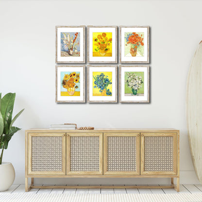 DEKWINN Rustic Distressed Retro Style White Frame 11x14 Picture Frame Set of 6 with Real Glass for Pictures 8x10 with Mat or 11x14 Without Mat, Wall Gallery or Tabletop display