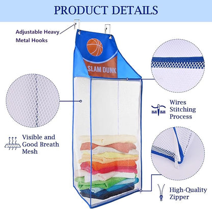 SPINFOX 2 Pack Over the Door Laundry Hamper, Hanging Basketball Laundry Hamper