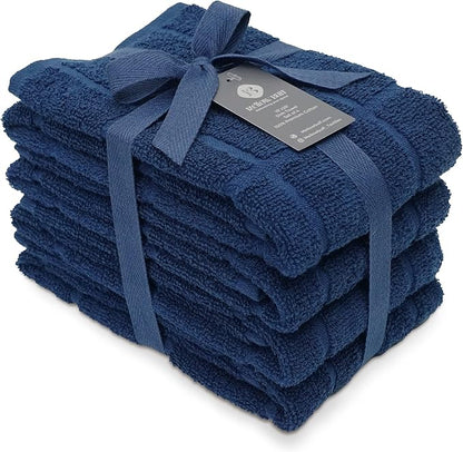 100% Cotton Terry Dish Towels for Kitchen, 4 Pack Plain, 16 x26 Inches