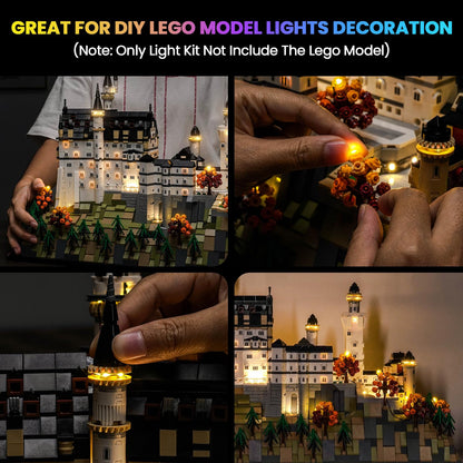 Hilighting Upgraded Led Light Kit Compatible with Lego Architecture Neuschwanstein Castle Building Set, Lights Decoration Compatible with Lego 21063, Gift for Architecture Fan (Model Not Included)