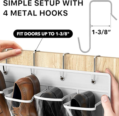 Simple Houseware 24 Pockets Large Clear Pockets Over The Door Hanging Shoe