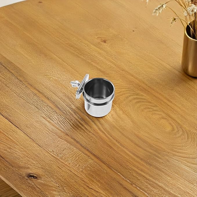 Stainless Steel Parrot Feeding Bowls with Clamp Holder, Cage Hanging Coop Cups 4.4cm 5.5cm for Budgie Cockatiel Bird Cage Accessories