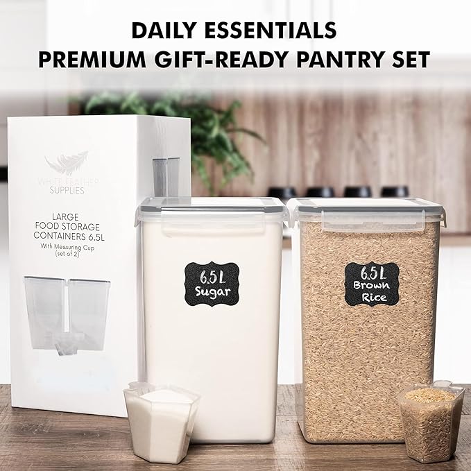 WHITE FEATHER SUPPLIES 2 PC Large Food Storage Containers