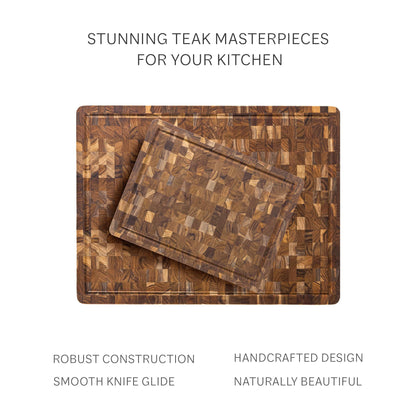 Teakhaus Butcher Block Cutting Board - Large Wooden Cutting Board - Holiday Gift Ideas for Men and Women - Gift-Ready End Grain Wood, Knife Friendly - FSC Certified