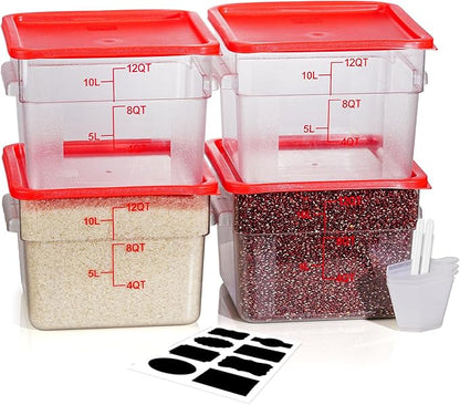 12 Quarts Sous Vide Container: 8 PCS Commercial Food Storage Containers