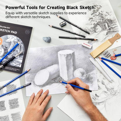 Shuttle Art Professional Drawing Kit, 123 Pieces of Drawing Pencils Set Includes Colouring Pencils, Watercolor, Charcoal, Graphite and Sketch, Ideal for Adults Children Artists