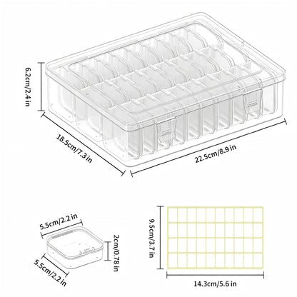 VANSUNS Bead Organizer Box, 31 Pcs Clear Plastic Storage Containers with Hinged Lids Mini Boxes for Jewelry Making, Crafts, DIY, Seed, Small Parts