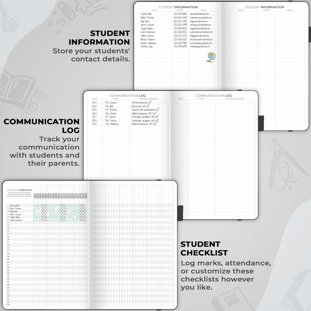 Clever Fox Teacher Planner – School Year Planner with Calendars & Lesson Plans – Teacher Plan Book for Classroom & Homeschool Organization - Undated, A5 Size, Hardcover (Black)