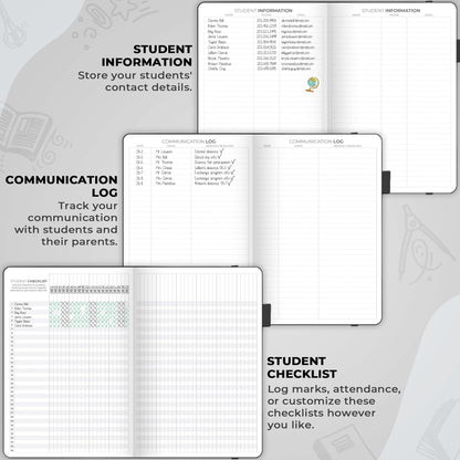 Clever Fox Teacher Planner – School Year Planner with Calendars & Lesson Plans – Teacher Plan Book for Classroom & Homeschool Organization - Undated, A5 Size, Hardcover (Black)