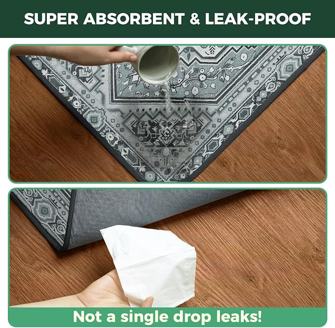 FXW Washable Pee Pads for Dogs, Puppy Pads with Super Absorbent, Specifically Designed for 42inch Cages, 27" x 41" Rectangle, Boho Grey, 2 Packs