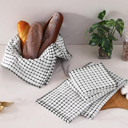 Homaxy Kitchen Towels and Dishcloths Set, 16 x 25 and 12 x 12 Inches, Super