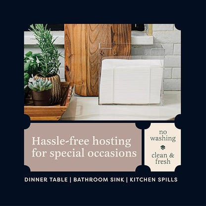 400-Pack BloominGoods Disposable Bathroom Napkins | Linen-Feel Guest Towels |