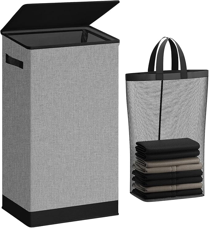 SOLEDI Laundry Hamper with Lid 100L Large & Tall Collapsible Laundry Basket