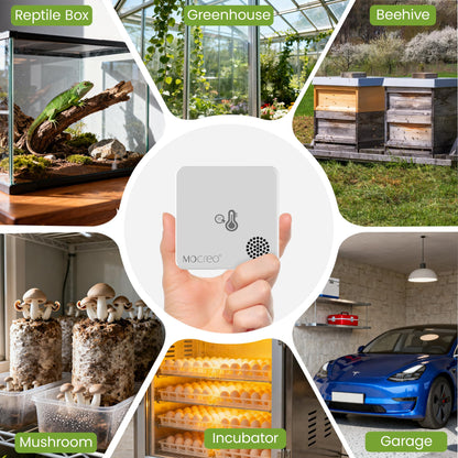 MOCREO WiFi Room Thermometer Hygrometer, Remote Email App Alert, 2 Years Data Export, 2 Years Battery, No Subscription, 3 Smart Temperature Sensors for RV, Greenhouse, Vacation Home, HVAC