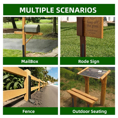5PCS Fence Post Repair Kit, Heavy Duty Fence Posts Repair Stakes for Fix Wooden Broken Posts, Repair Tilted