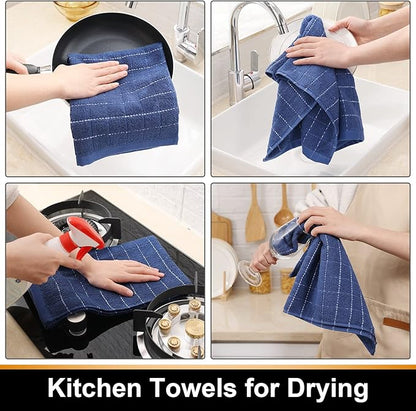 Mordimy 100% Cotton Terrycloth Kitchen Towels and Dishcloths Sets, Soft and