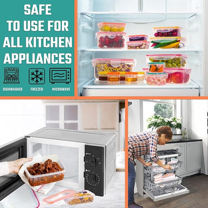 38 Pcs Large Food storage containers-85 oz to Small Container Stackable Kitchen