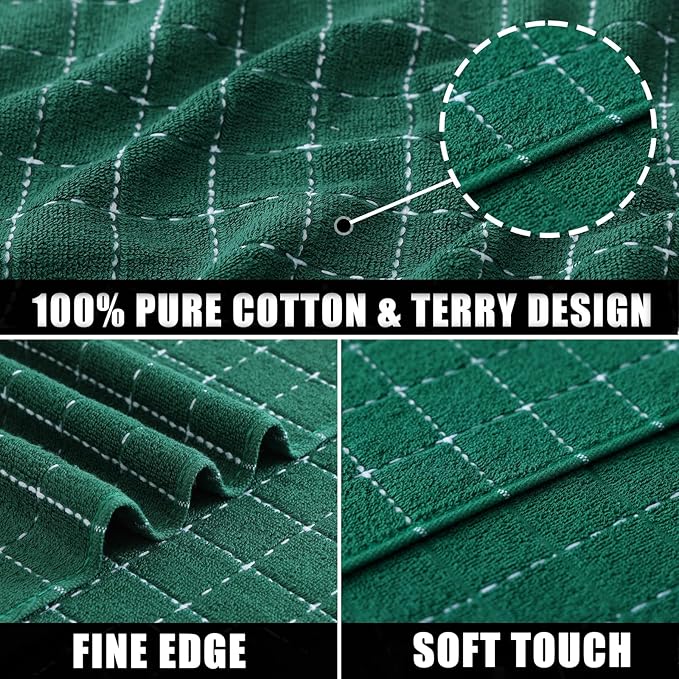 Mordimy 100% Cotton Terry Cloth Kitchen Towels, Super Soft and Absorbent Dish