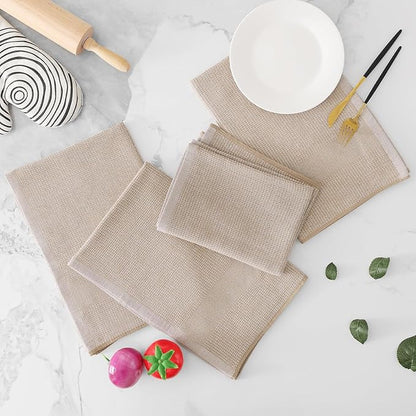 Homaxy Premium Kitchen Towels, Large Cotton Kitchen Hand Towels, Flat and Terry