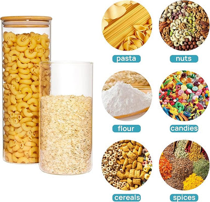Vtopmart 70oz Glass Food Storage Jars, 3 Pack Large Kitchen Containers