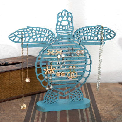 Tnstbiee Turtle Earring Holder Organizer Natural Wood Jewelry Stand for Women and Girls Wall Mount Display for Earrings Necklaces and Accessories 12 * 11 * 0.9in Versatile Design Ideas decoration