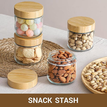 NETANY 4-pack 10oz Glass jars