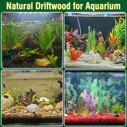 Packsy 4pcs Natural Aquarium Driftwood Decoration,Perfect for Aquascaping,Fish Tanks and Reptile Habitats,Enhances Underwater Aesthetics and Provides Hiding Spots for Fish(4pcs/4-6inches)