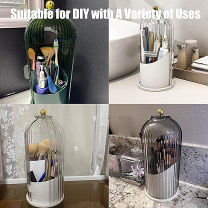 Concealed Toothbrush Holder, Rotating Bathroom Organizer Countertop, Toothbrush