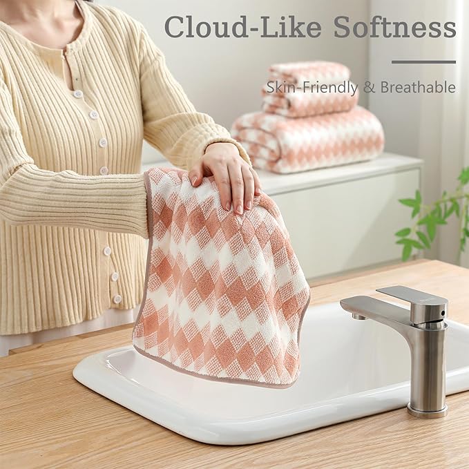 8 Piece Bathroom Towel Set |2 Oversized Bath Towels, 2 Hand Towels, 4