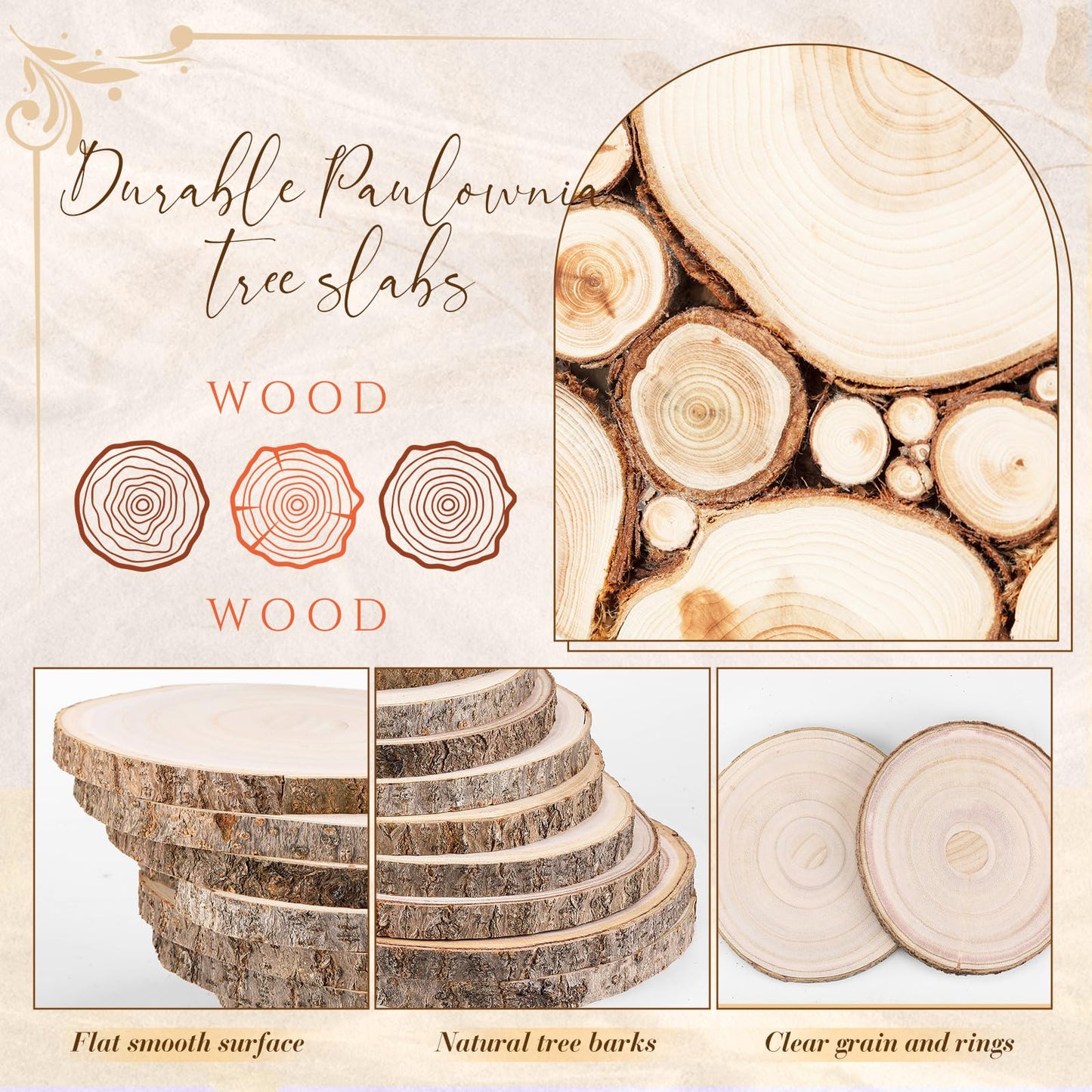 Tioncy 10 Pack Large Wood Slices for Centerpieces Unfinished Rounds Wood Slabs for Tables Decor Natural Wooden Circle for DIY Crafts Rustic Wedding Centerpiece Decor (7-8 Inch)