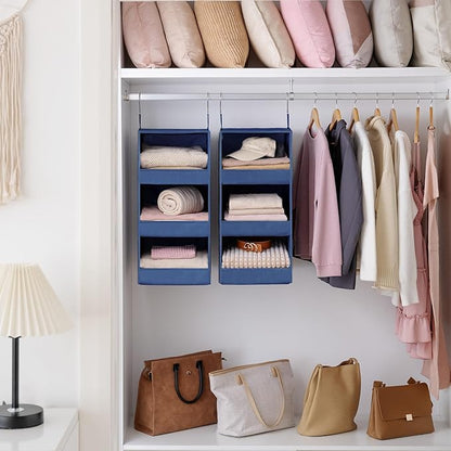 GRANNY SAYS 3-Shelf Closet Organizers and Storage, Foldable Hanging Closet