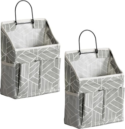2pcs Wall Hanging Storage Bag, Small Door Closet Linen Fabric Pockets Organizer