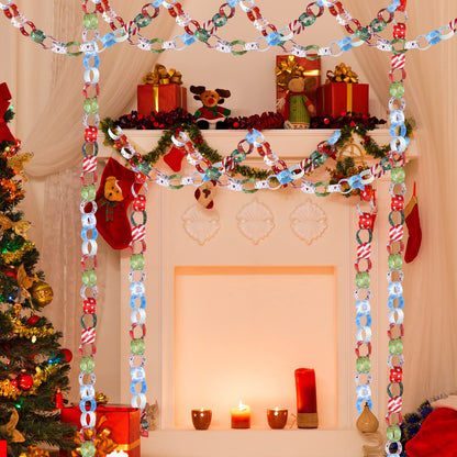 MIAHART 600 Piece Christmas Paper Chains - Festive Paper Craft Favors & Links for Merry Christmas & Party Decor