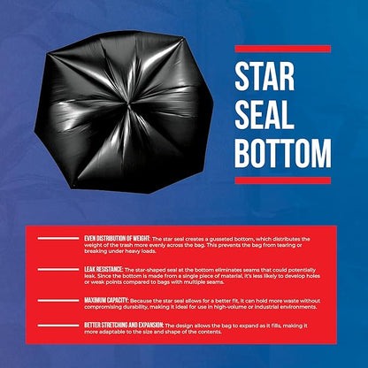 55-60 Gallon Trash Bags Heavy Duty
