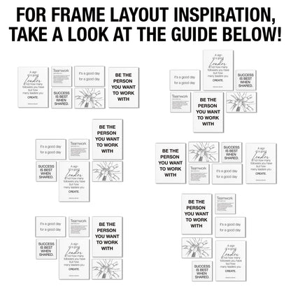 Teamwork Wall Art for Office Motivational Team Office Artwork for Wall Decor Inspirational Modern Posters Set of 6 Framed Leadership Canvas, Team Gifts