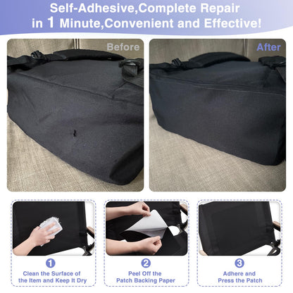 Gheeidau Canvas Repair Patch 9×11 Inch 3Pcs Waterproof Self-Adhesive Fabric Repair Patch for Tents,Boat Cover,Pop Up Canopy,Patio,Bags,Car Seats,Sofas,Furniture Cover(Dark Green)