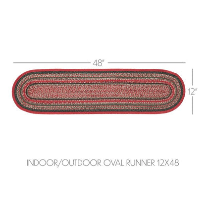 VHC Brands Farmhouse Christmas Decorations Forrester Indoor/Outdoor Oval Runner 12x36