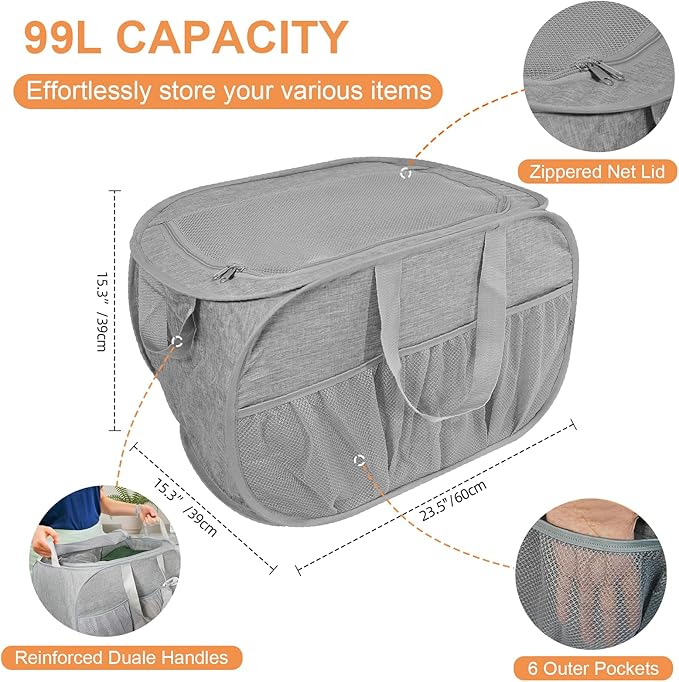 4 Pack Collapsible Laundry Baskets